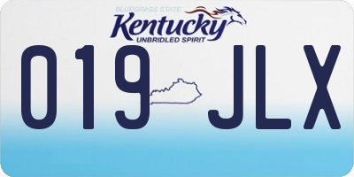 KY license plate 019JLX