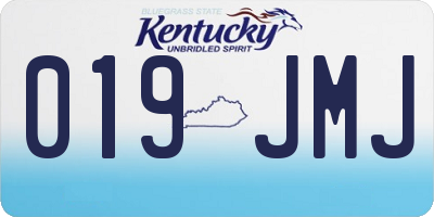KY license plate 019JMJ