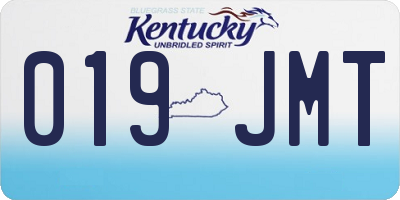 KY license plate 019JMT