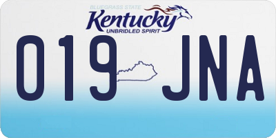 KY license plate 019JNA