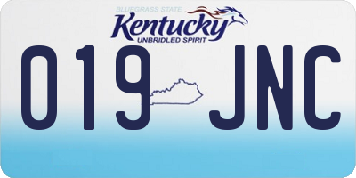 KY license plate 019JNC