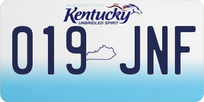 KY license plate 019JNF
