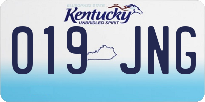 KY license plate 019JNG