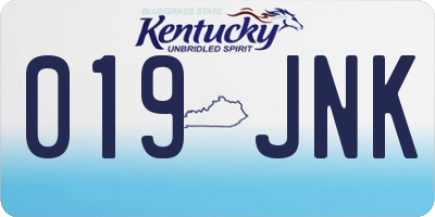 KY license plate 019JNK