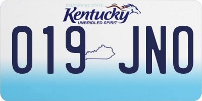KY license plate 019JNO
