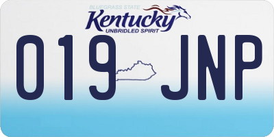 KY license plate 019JNP