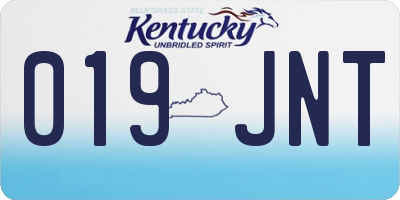 KY license plate 019JNT