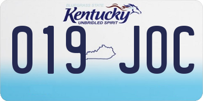 KY license plate 019JOC