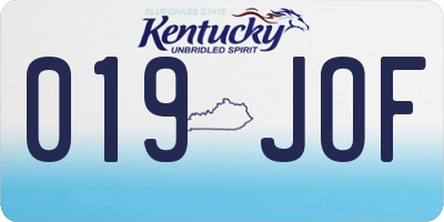 KY license plate 019JOF