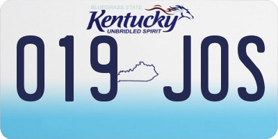 KY license plate 019JOS