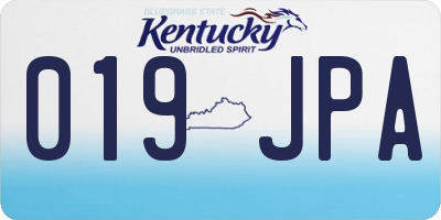 KY license plate 019JPA