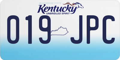 KY license plate 019JPC
