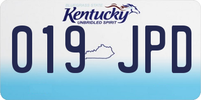 KY license plate 019JPD