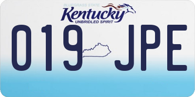 KY license plate 019JPE