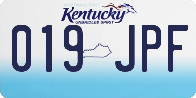 KY license plate 019JPF