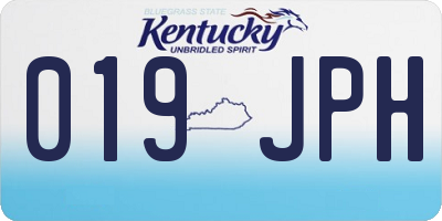 KY license plate 019JPH