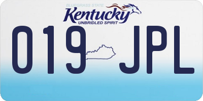 KY license plate 019JPL