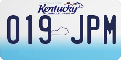 KY license plate 019JPM