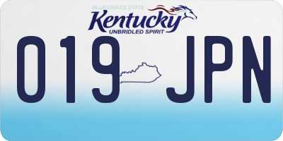 KY license plate 019JPN