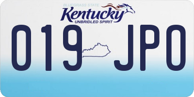 KY license plate 019JPO