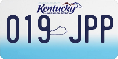 KY license plate 019JPP