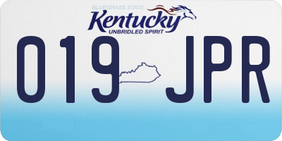 KY license plate 019JPR