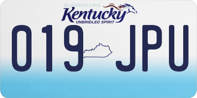 KY license plate 019JPU