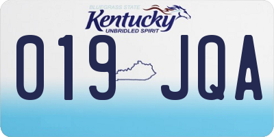 KY license plate 019JQA