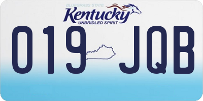 KY license plate 019JQB