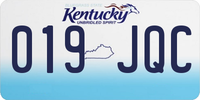 KY license plate 019JQC