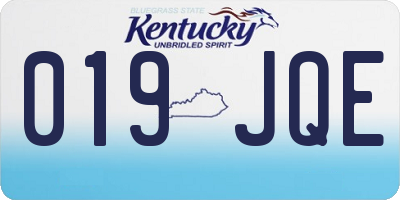 KY license plate 019JQE