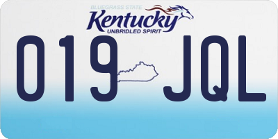 KY license plate 019JQL
