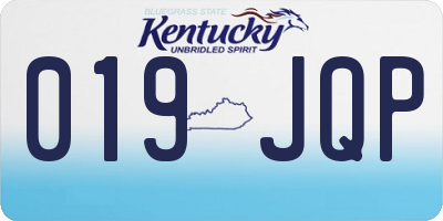 KY license plate 019JQP