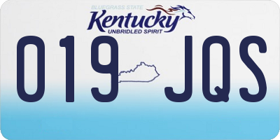 KY license plate 019JQS