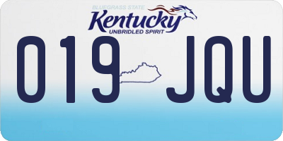 KY license plate 019JQU