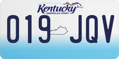 KY license plate 019JQV
