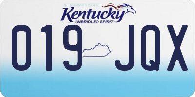 KY license plate 019JQX