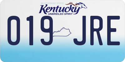 KY license plate 019JRE