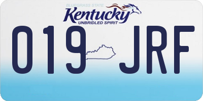 KY license plate 019JRF