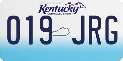 KY license plate 019JRG