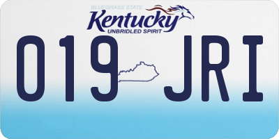 KY license plate 019JRI