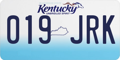KY license plate 019JRK