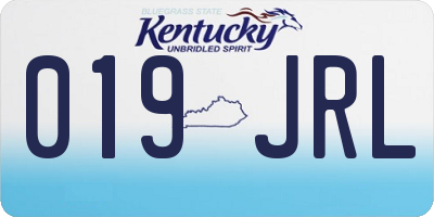 KY license plate 019JRL
