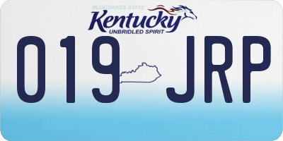 KY license plate 019JRP