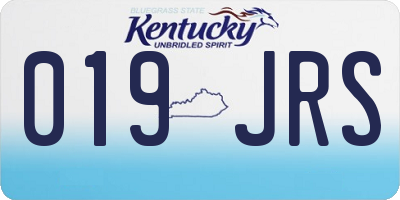 KY license plate 019JRS