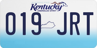 KY license plate 019JRT