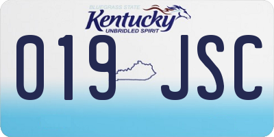 KY license plate 019JSC
