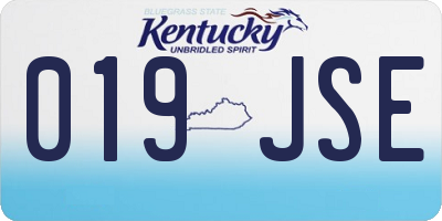 KY license plate 019JSE