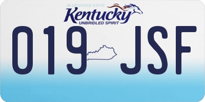 KY license plate 019JSF