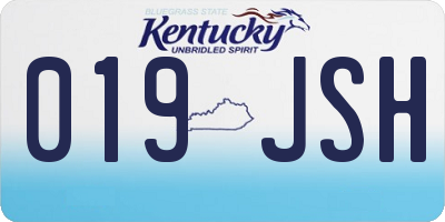 KY license plate 019JSH
